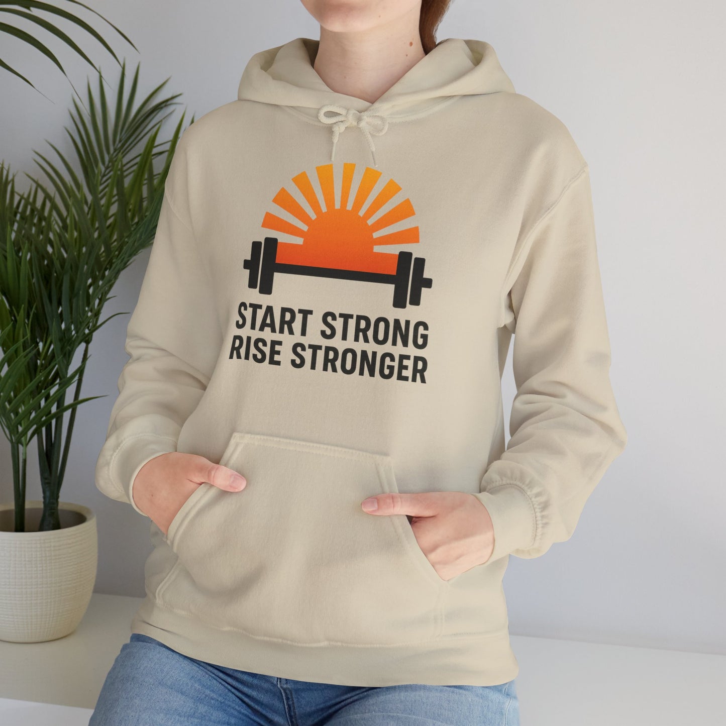 Stay Strong Rise Stronger Hoodie – Motivational Gym Streetwear