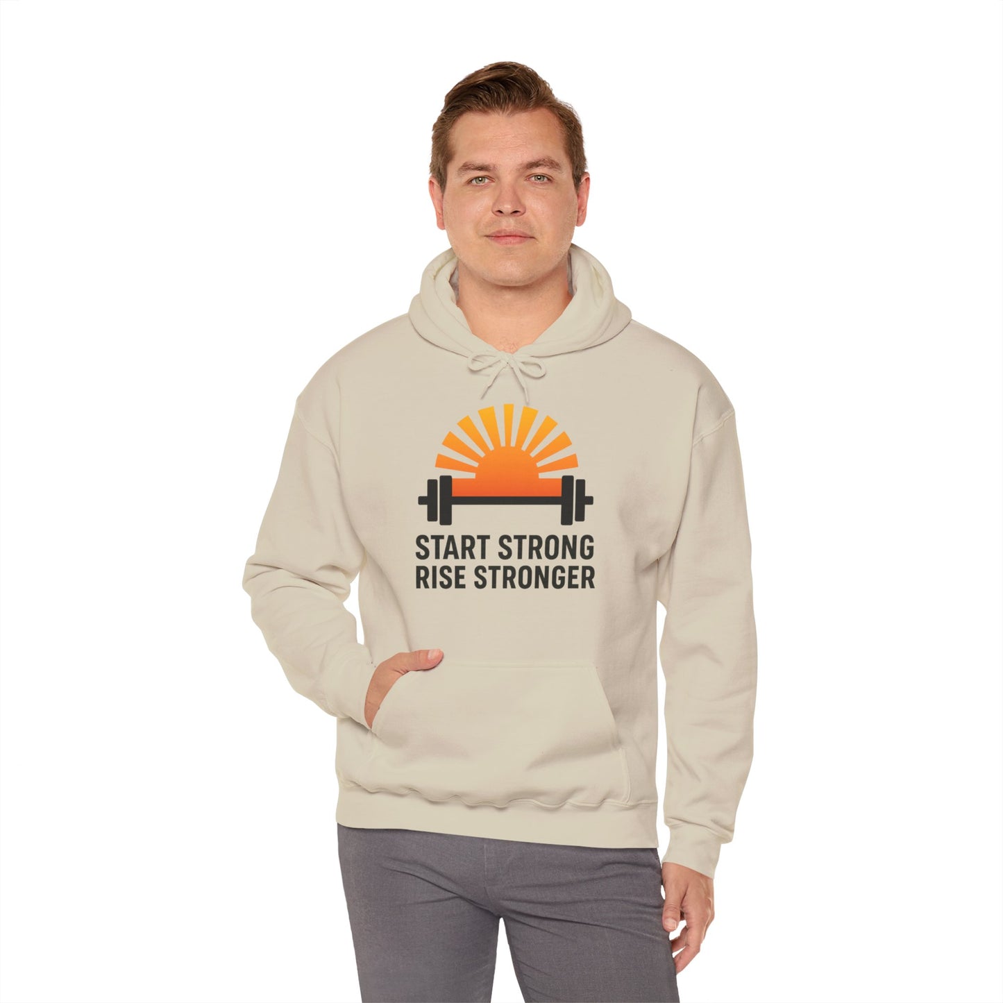 Stay Strong Rise Stronger Hoodie – Motivational Gym Streetwear
