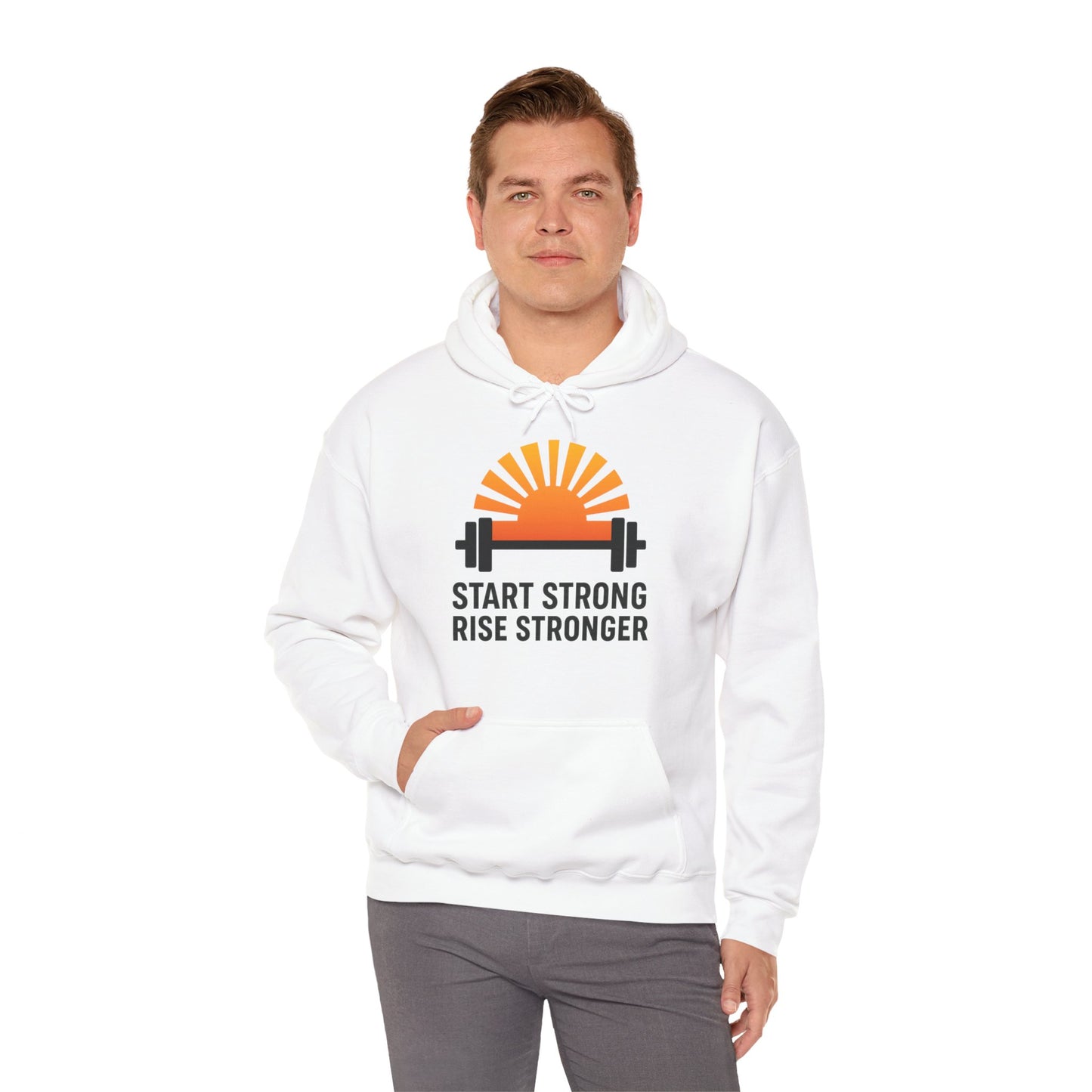 Stay Strong Rise Stronger Hoodie – Motivational Gym Streetwear